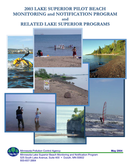 2003 Lake Superior Monitoring and Notification Program and Related