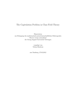 The Capitulation Problem in Class Field Theory