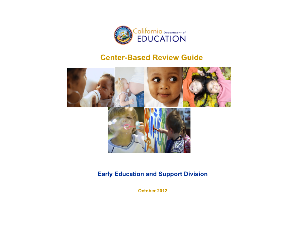 Center-Based Review Guide - Child Development (CA Dept of Education)