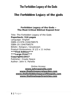 The Forbidden Legacy of the Gods
