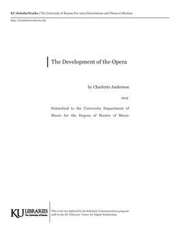 The Development of the Opera