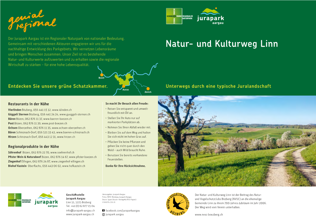 Natur- Und Kulturweg Linn Nachhaltige Entwicklung Des Parkgebiets