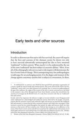 Early Texts and Other Sources