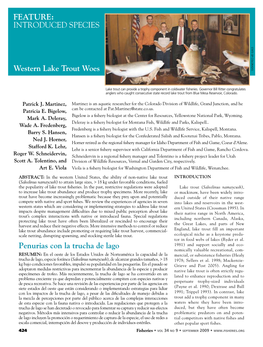 Introduced Species Western Lake Trout Woes Penurias Con La Trucha