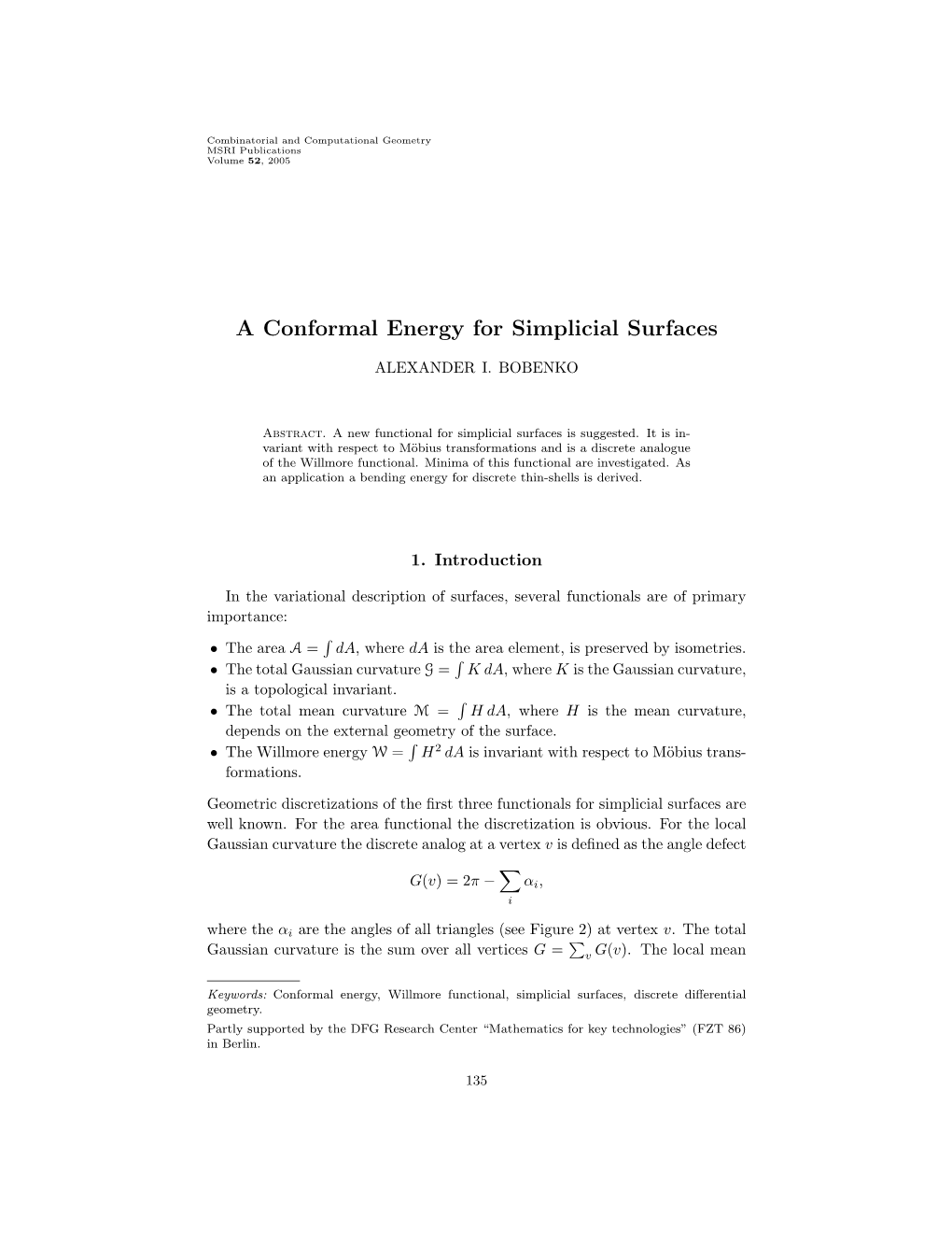 A Conformal Energy for Simplicial Surfaces