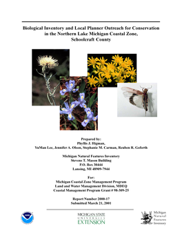 Biological Inventory and Local Planner Outreach for Conservation in the Northern Lake Michigan Coastal Zone, Schoolcraft County