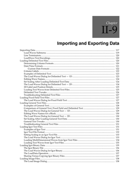 Importing and Exporting Data