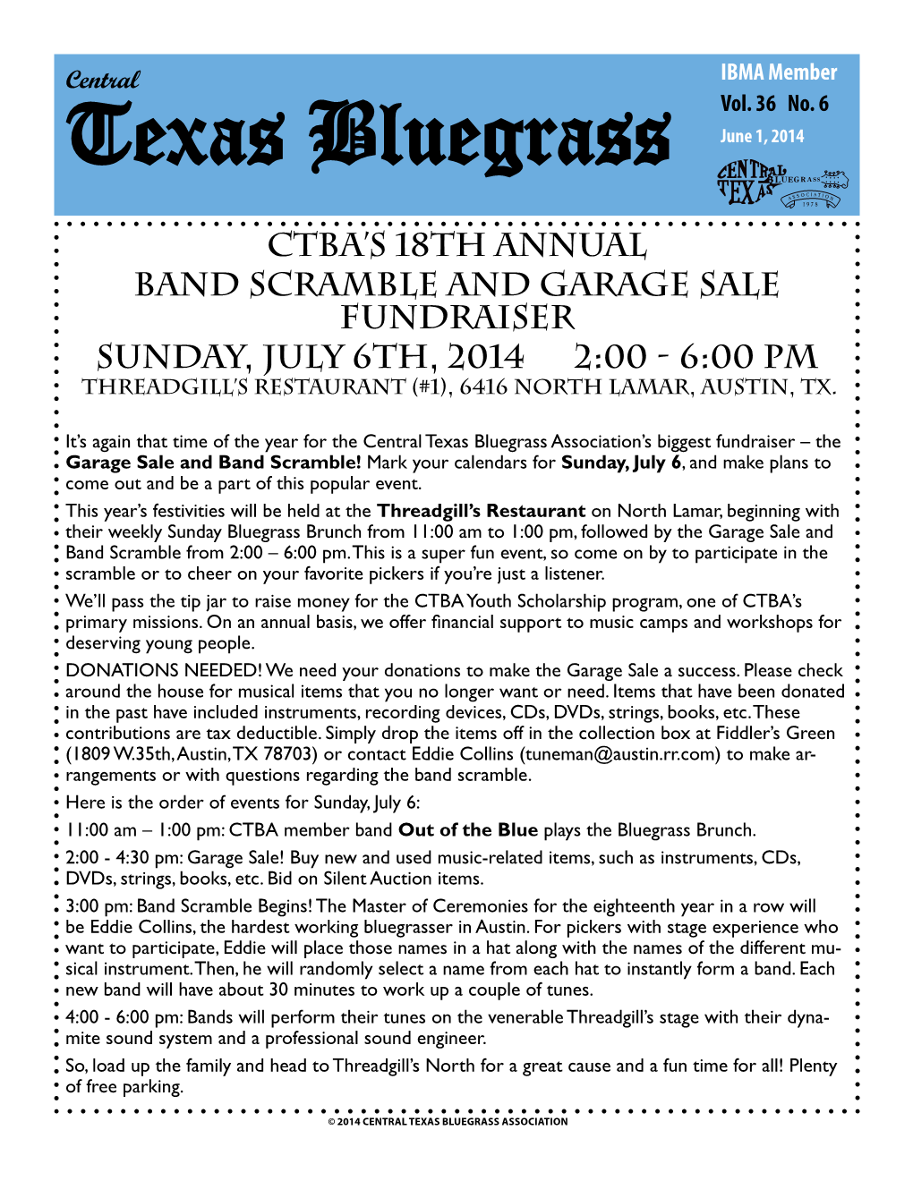 Texas Bluegrass June 1, 2014