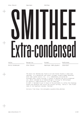 Alex Chavot Smithee Specimen 1/13 Style: Extra