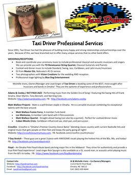 Taxi Driver Professional Services