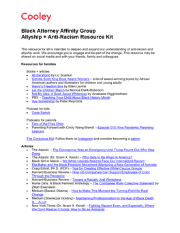 Allyship + Anti-Racism Resource Kit