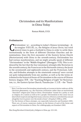 Christendom and Its Manifestations in China Today