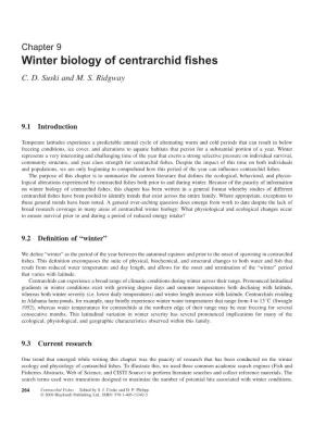 Winter Biology of Centrarchid Fishes C
