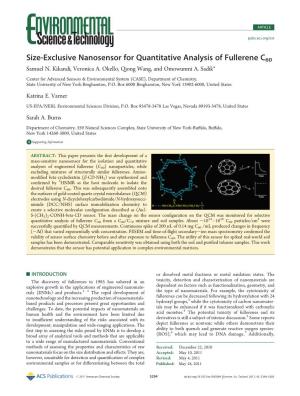 Size-Exclusive Nanosensor for Quantitative Analysis of Fullerene C60 Samuel N