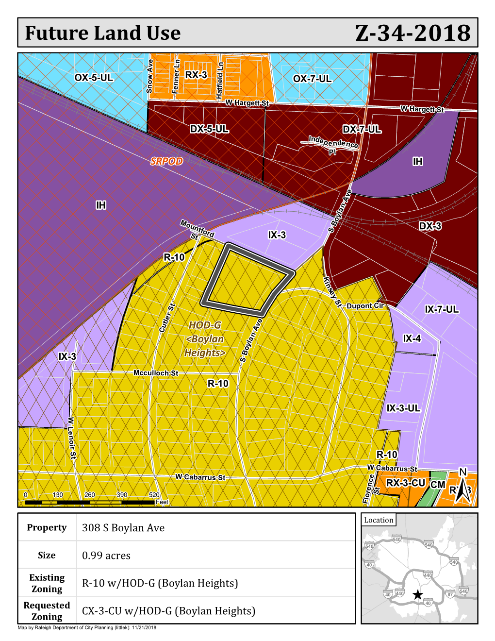 Z-34-18 308 S Boylan Ave Rezoning Case