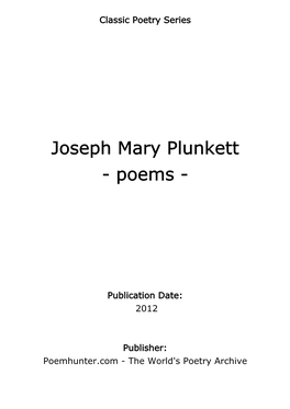 Joseph Mary Plunkett - Poems