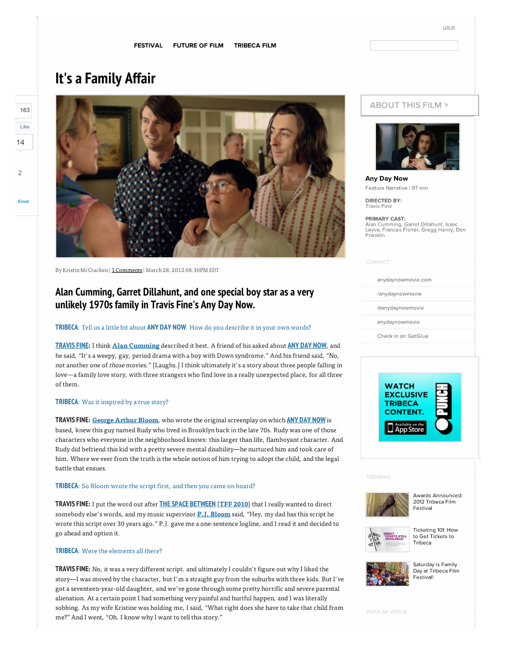 Tribecafilm.Com | News and Features | It's a Family Affair