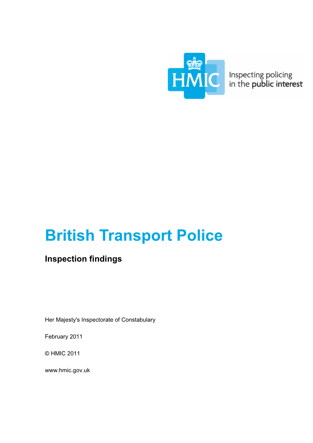 British Transport Police, Inspection Findings
