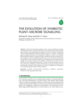 "The Evolution of Symbiotic Plant--Microbe Signalling" In