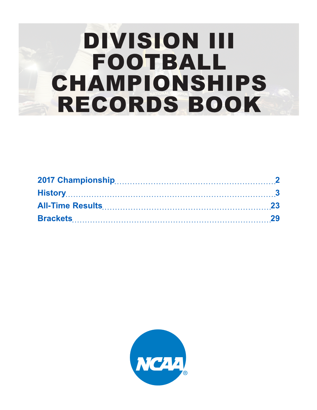Division Iii Football Championships Records Book