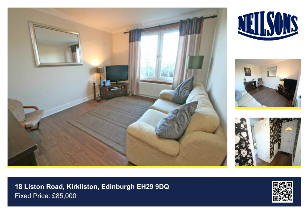 18 Liston Road, Kirkliston, Edinburgh EH29 9DQ Fixed Price: £85,000
