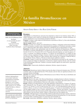 La Familia Bromeliaceae En México