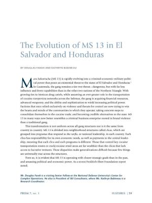The Evolution of MS 13 in El Salvador and Honduras