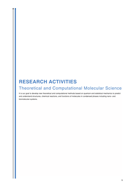 RESEARCH ACTIVITIES Theoretical and Computational Molecular Science