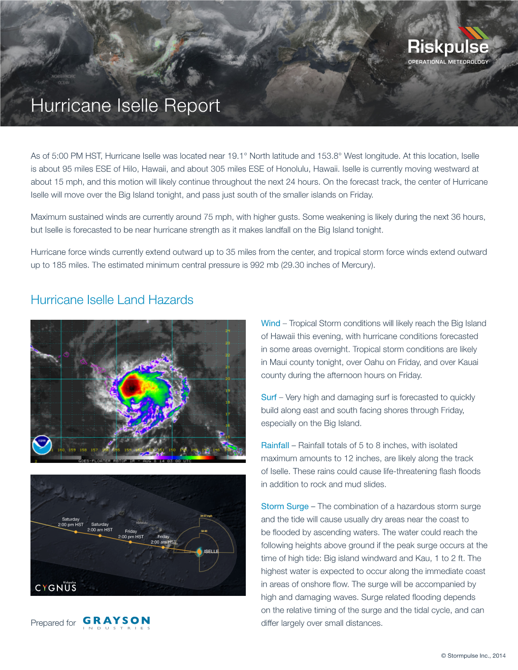 Hurricane Iselle Report
