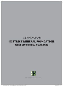District Mineral Foundation West Singhbhum, Jharkhand