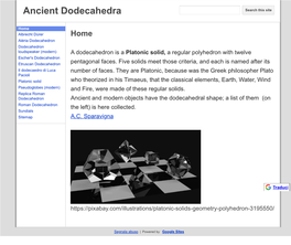 Ancient Dodecahedra Search This Site