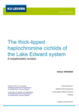 The Thick-Lipped Haplochromine Cichlids of the Lake Edward System a Morphometric Revision