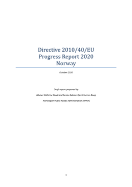 Directive 2010/40/EU Progress Report 2020 Norway