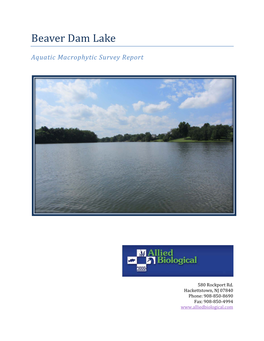 Beaver Dam Lake Report 2012