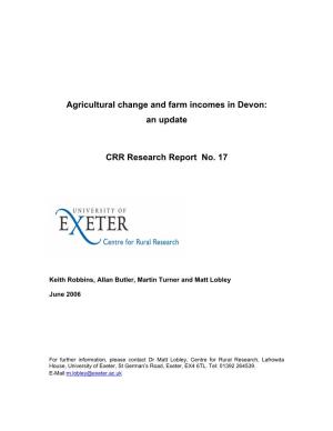 The Nature of Agricultural Change in Devon: Evidence from the Agricultural Census