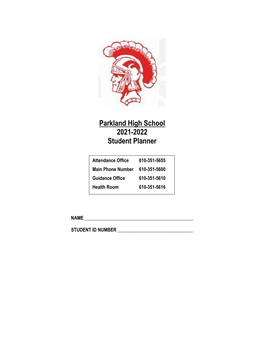 Parkland High School 2021-2022 Student Planner