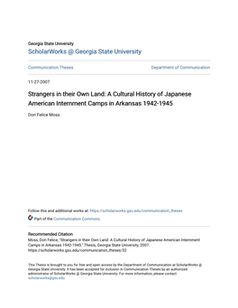 A Cultural History of Japanese American Internment Camps in Arkansas 1942-1945