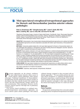 Mini-Open Lateral Retropleural/Retroperitoneal Approaches for Thoracic and Thoracolumbar Junction Anterior Column Pathologies