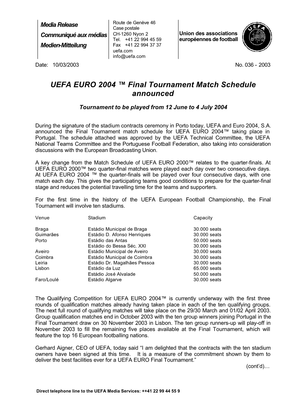 N036-10-03-03-Euro 2004 Match Schedule