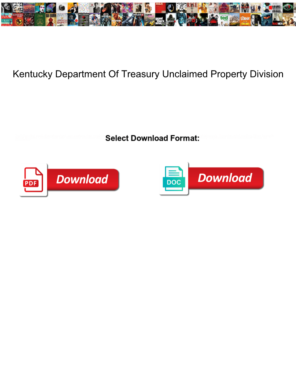 Kentucky Department of Treasury Unclaimed Property Division