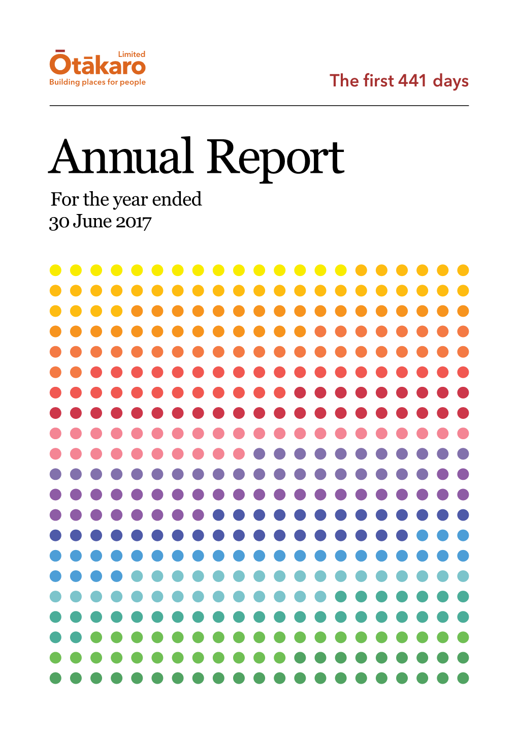 Annual Report for the Year Ended 30 June 2017 Turning Spaces Into Places for People