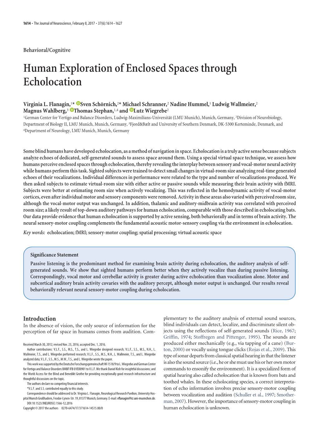Human Exploration of Enclosed Spaces Through Echolocation