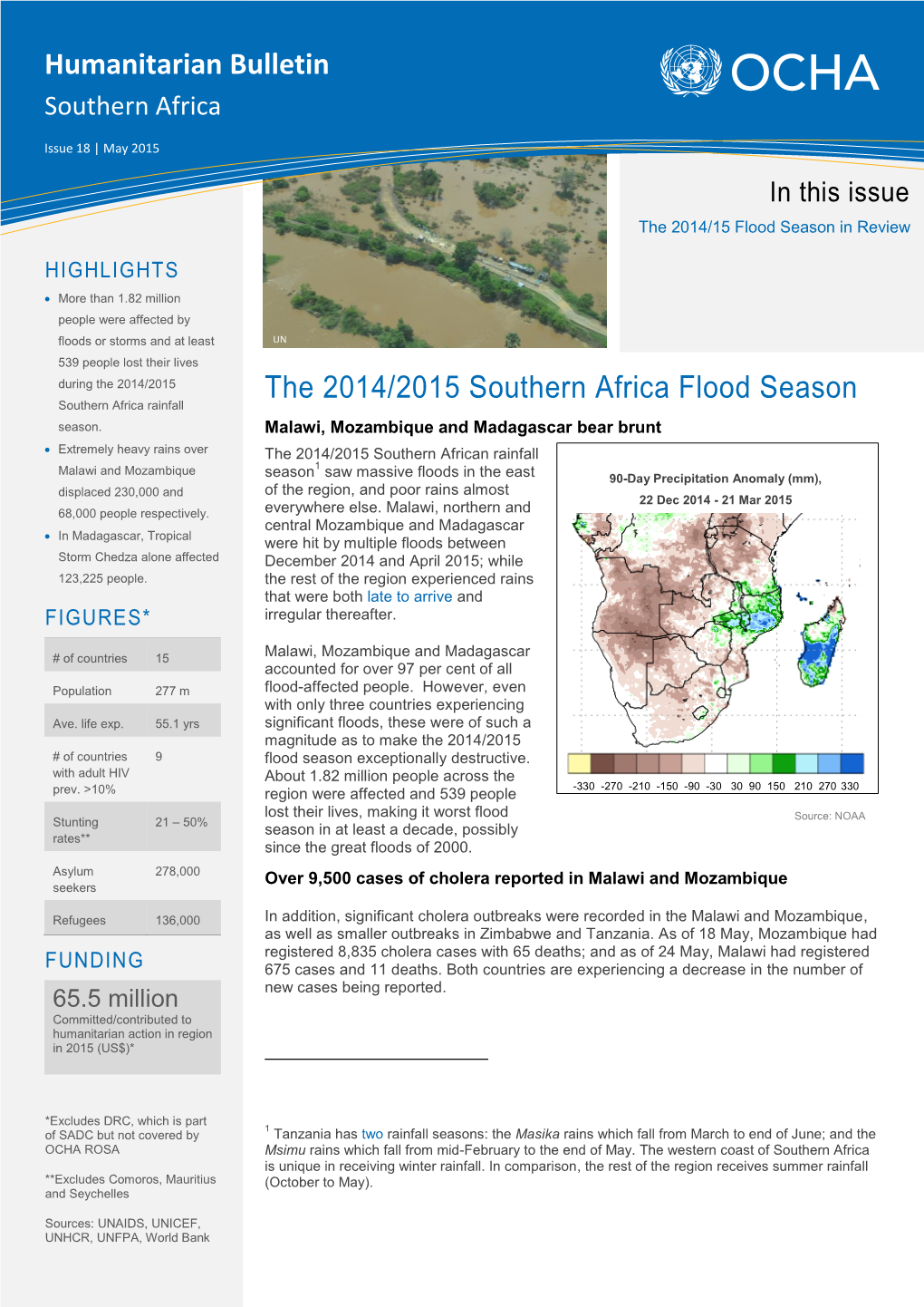 The 2014/2015 Southern Africa Flood Season Humanitarian Bulletin