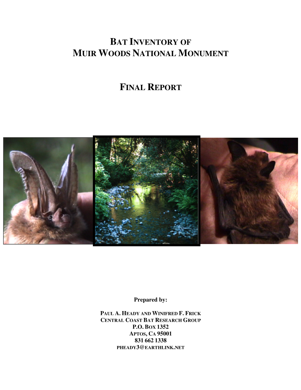 Bat Inventory of Muir Woods National Monument