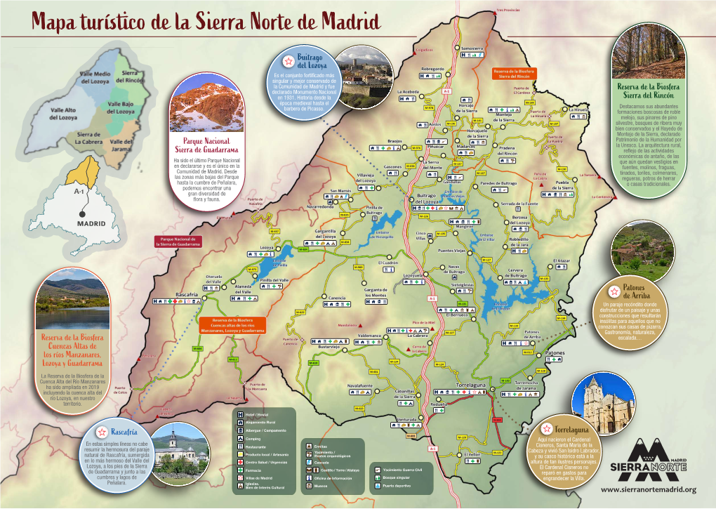 Mapa Turís Co De La Sie a Norte De Madrid