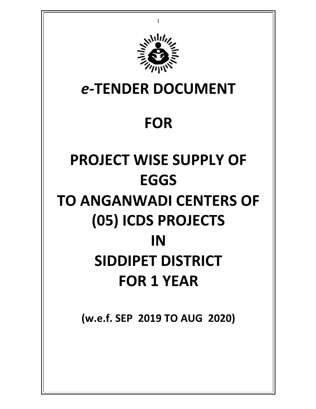 (05) Icds Projects in Siddipet District for 1 Year