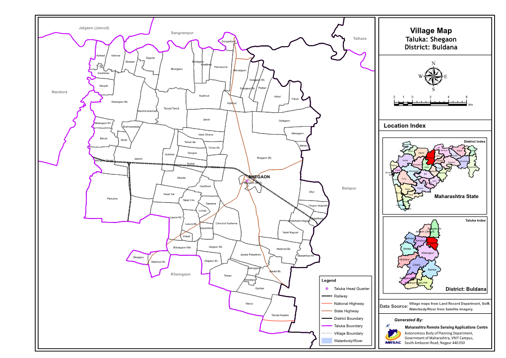 Village Map Telhara Dongarkhed Taluka: Shegaon District: Buldana