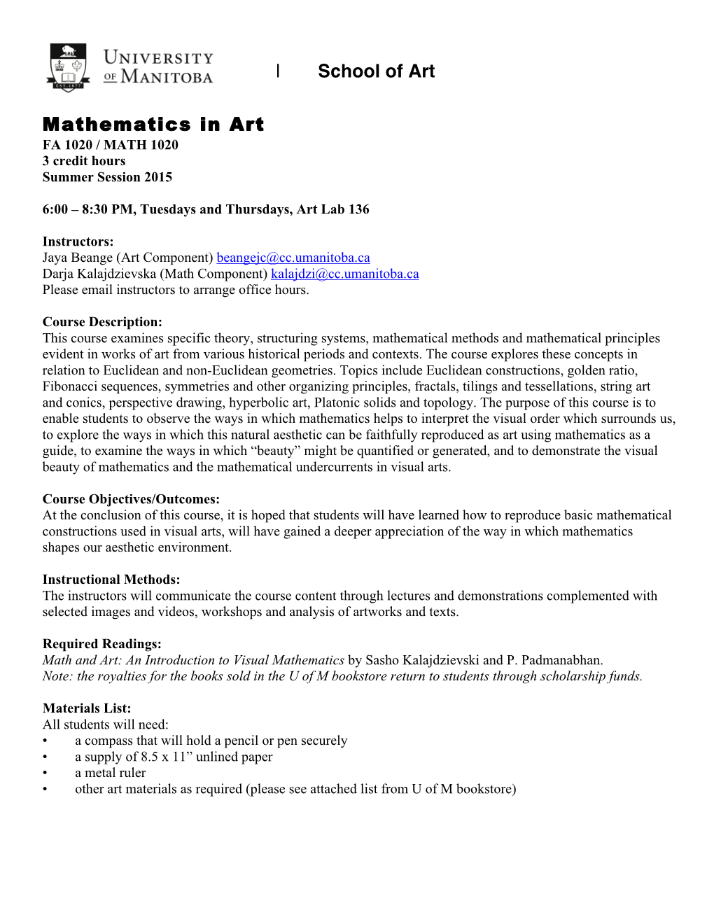 Mathematics in Art | School Of