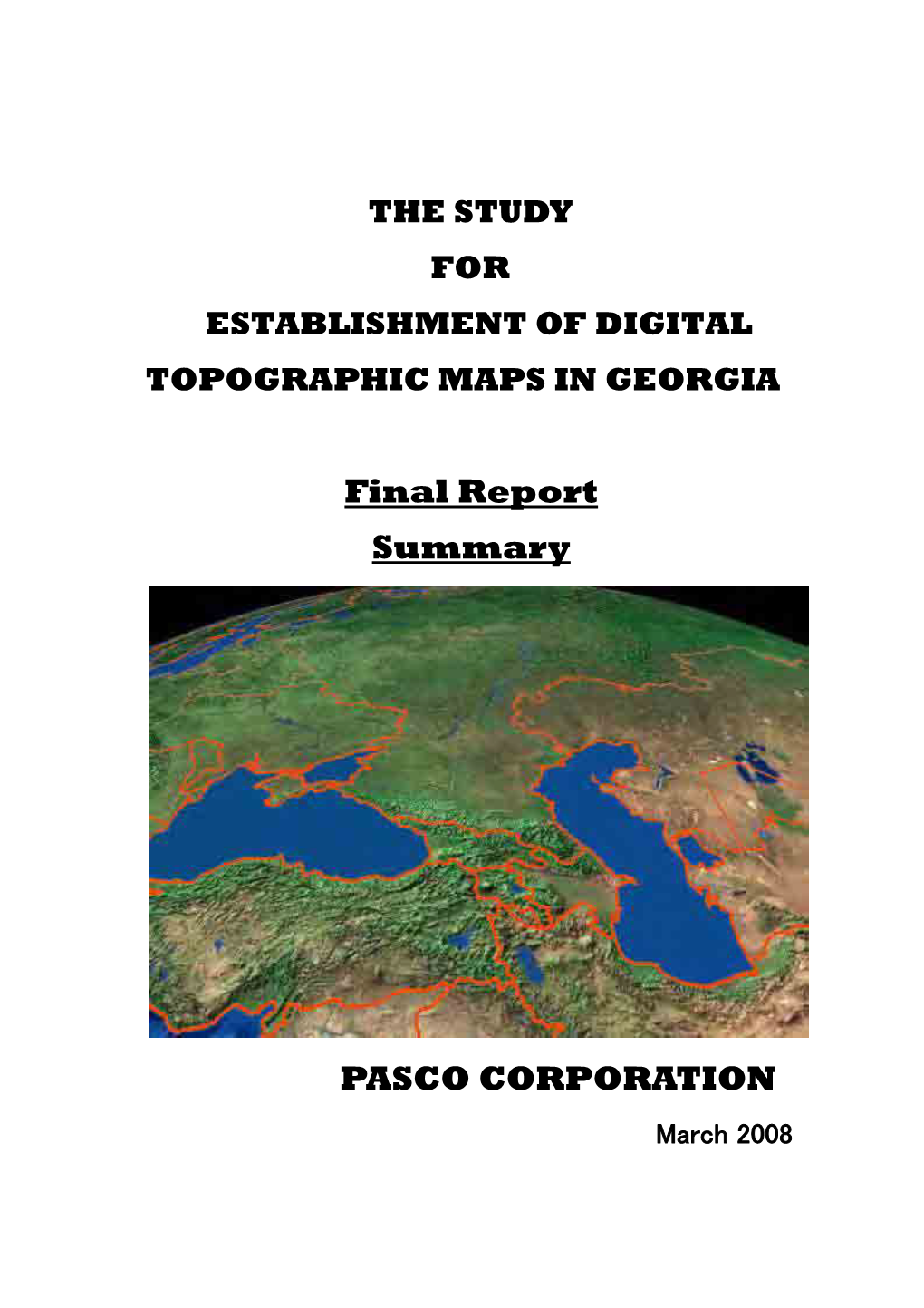 The Study for Establishment of Digital Topographic Maps in Georgia