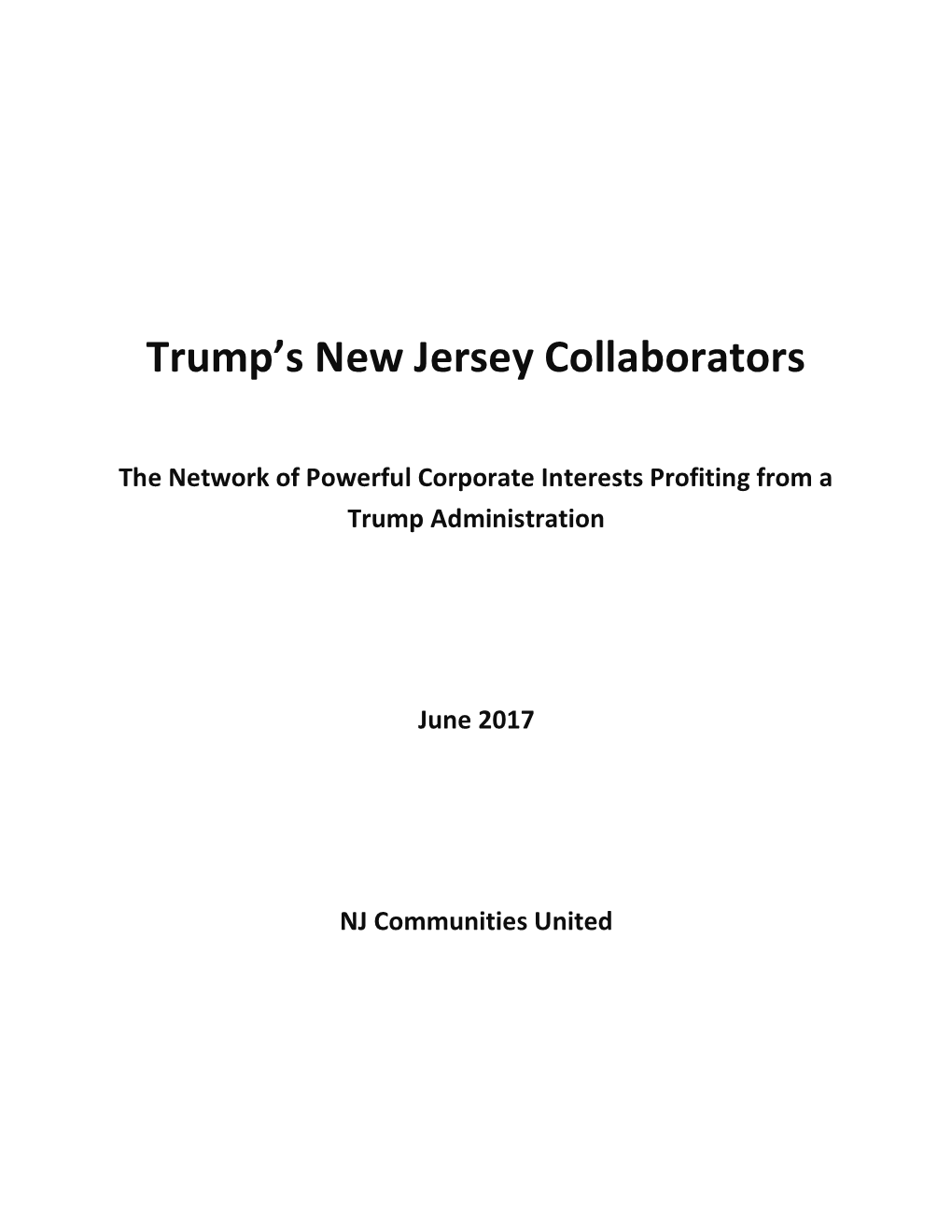 Trump's New Jersey Collaborators